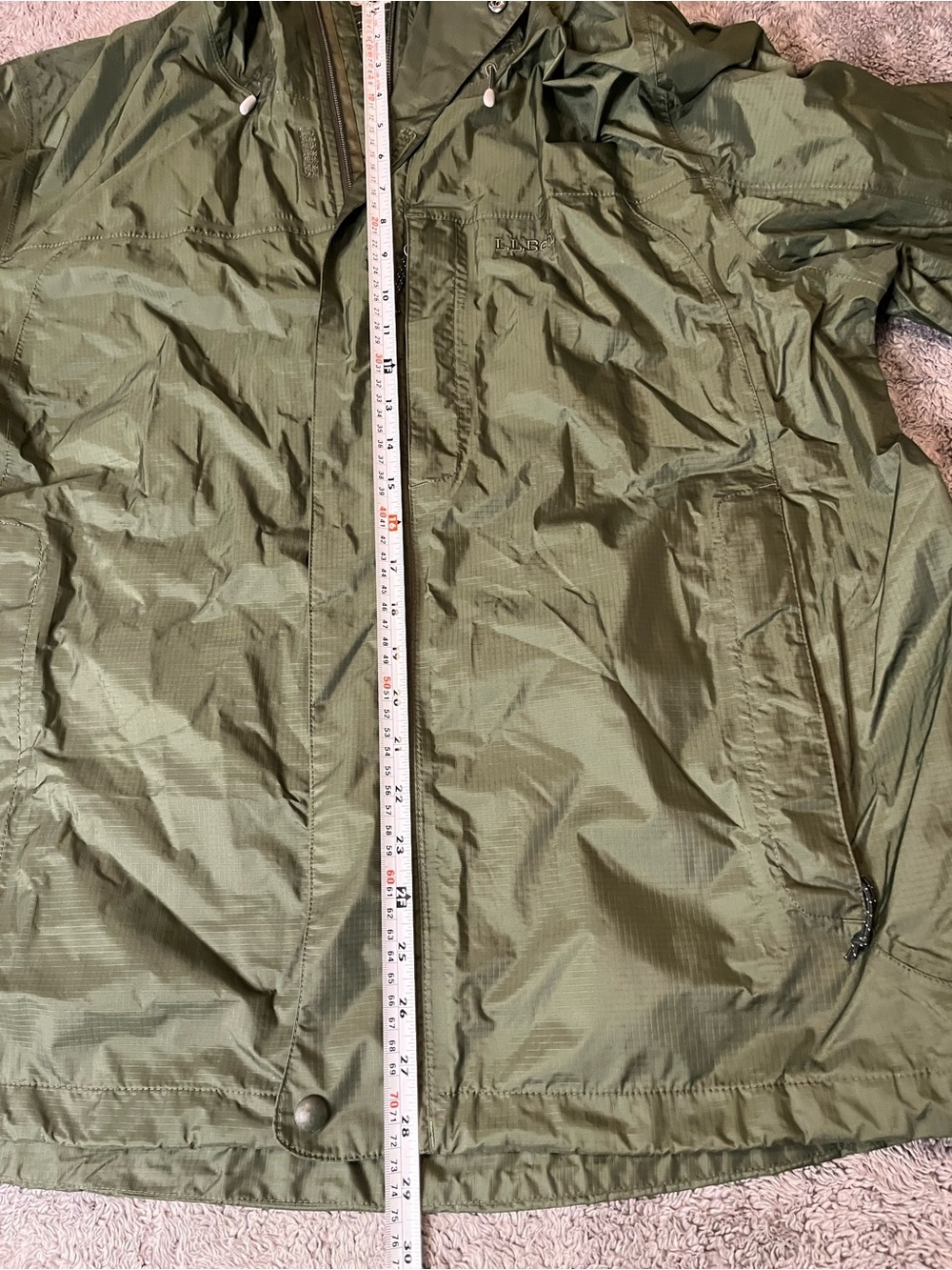 L.L. Bean Men's Trail Model Hooded Rain Jacket Size XL in Deep Loden - Picture 6 of 6
